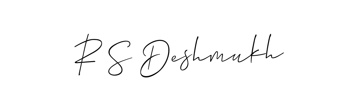Also we have R S Deshmukh name is the best signature style. Create professional handwritten signature collection using Allison_Script autograph style. R S Deshmukh signature style 2 images and pictures png