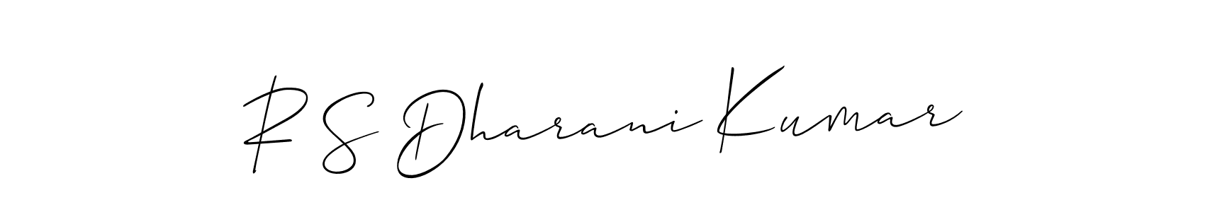 Create a beautiful signature design for name R S Dharani Kumar. With this signature (Allison_Script) fonts, you can make a handwritten signature for free. R S Dharani Kumar signature style 2 images and pictures png