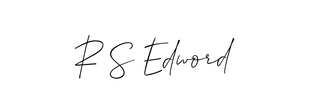 How to make R S Edword name signature. Use Allison_Script style for creating short signs online. This is the latest handwritten sign. R S Edword signature style 2 images and pictures png