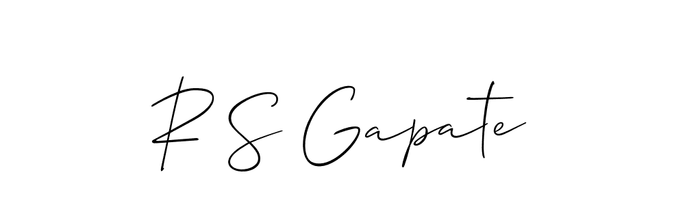 It looks lik you need a new signature style for name R S Gapate. Design unique handwritten (Allison_Script) signature with our free signature maker in just a few clicks. R S Gapate signature style 2 images and pictures png