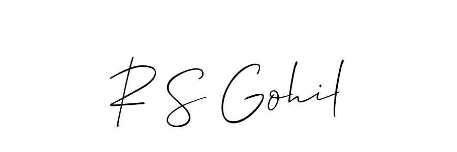 Create a beautiful signature design for name R S Gohil. With this signature (Allison_Script) fonts, you can make a handwritten signature for free. R S Gohil signature style 2 images and pictures png