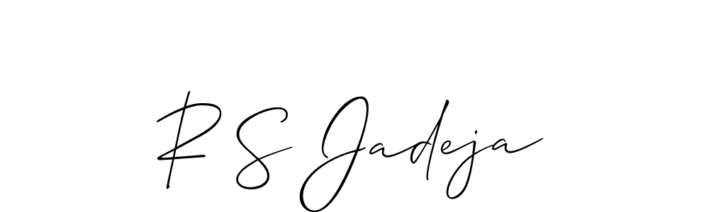 Make a beautiful signature design for name R S Jadeja. With this signature (Allison_Script) style, you can create a handwritten signature for free. R S Jadeja signature style 2 images and pictures png