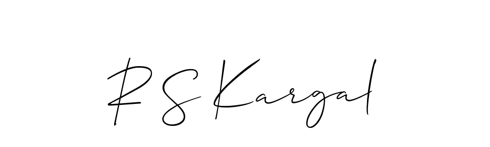 The best way (Allison_Script) to make a short signature is to pick only two or three words in your name. The name R S Kargal include a total of six letters. For converting this name. R S Kargal signature style 2 images and pictures png