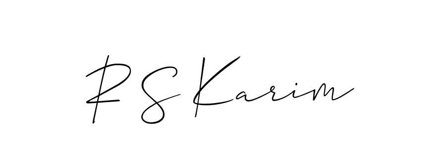 Use a signature maker to create a handwritten signature online. With this signature software, you can design (Allison_Script) your own signature for name R S Karim. R S Karim signature style 2 images and pictures png