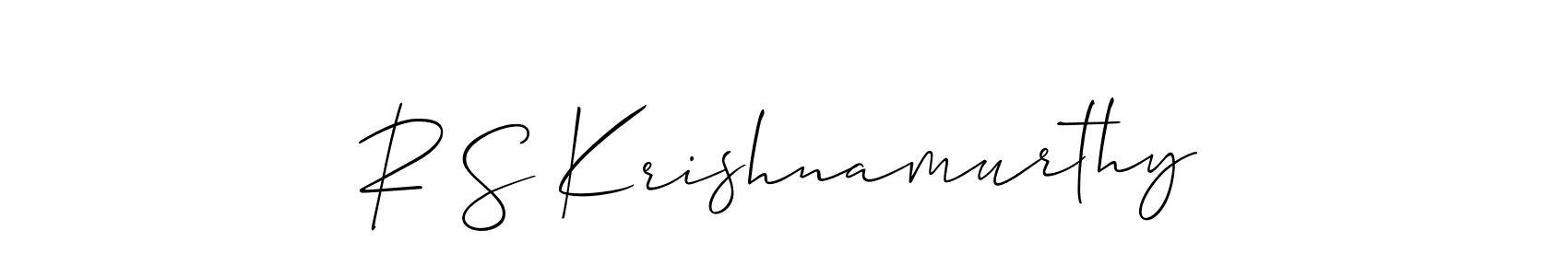 Design your own signature with our free online signature maker. With this signature software, you can create a handwritten (Allison_Script) signature for name R S Krishnamurthy. R S Krishnamurthy signature style 2 images and pictures png