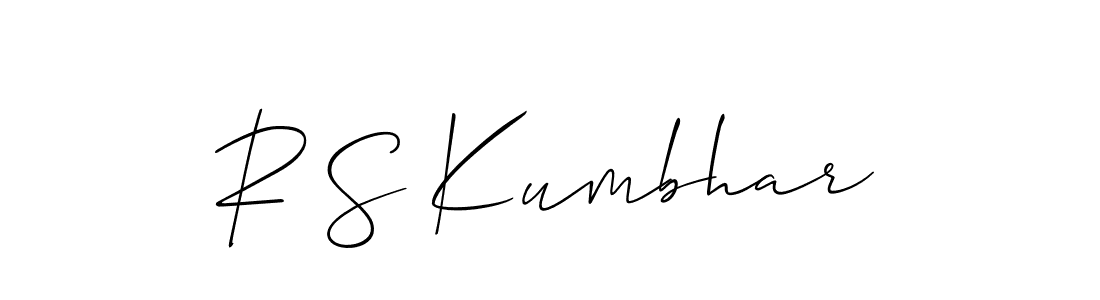 How to make R S Kumbhar signature? Allison_Script is a professional autograph style. Create handwritten signature for R S Kumbhar name. R S Kumbhar signature style 2 images and pictures png