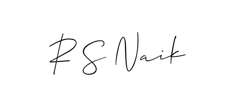 Use a signature maker to create a handwritten signature online. With this signature software, you can design (Allison_Script) your own signature for name R S Naik. R S Naik signature style 2 images and pictures png