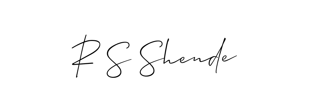 You should practise on your own different ways (Allison_Script) to write your name (R S Shende) in signature. don't let someone else do it for you. R S Shende signature style 2 images and pictures png