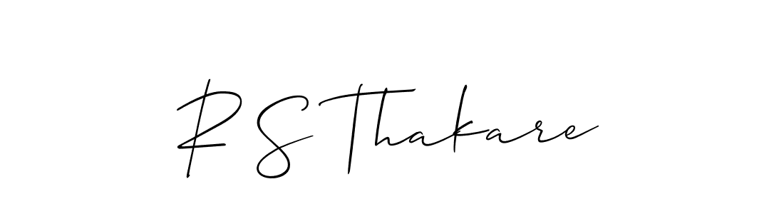 The best way (Allison_Script) to make a short signature is to pick only two or three words in your name. The name R S Thakare include a total of six letters. For converting this name. R S Thakare signature style 2 images and pictures png