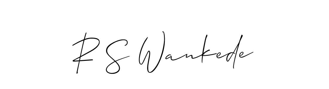 Allison_Script is a professional signature style that is perfect for those who want to add a touch of class to their signature. It is also a great choice for those who want to make their signature more unique. Get R S Wankede name to fancy signature for free. R S Wankede signature style 2 images and pictures png