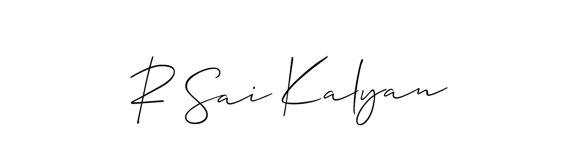 Create a beautiful signature design for name R Sai Kalyan. With this signature (Allison_Script) fonts, you can make a handwritten signature for free. R Sai Kalyan signature style 2 images and pictures png