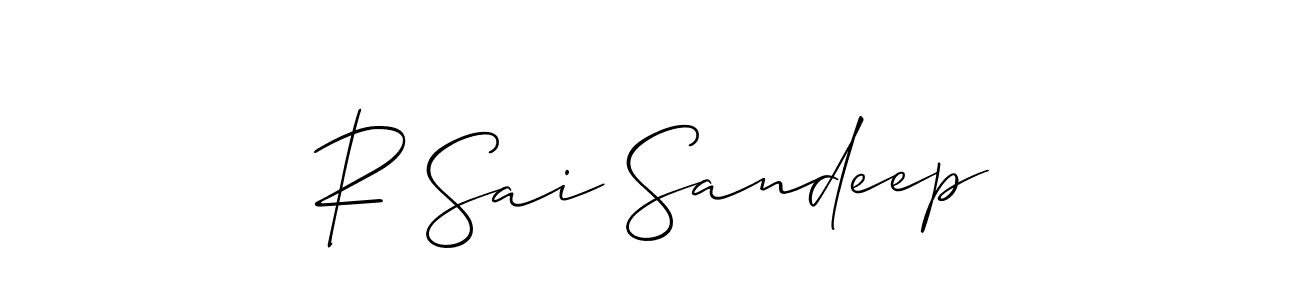 You should practise on your own different ways (Allison_Script) to write your name (R Sai Sandeep) in signature. don't let someone else do it for you. R Sai Sandeep signature style 2 images and pictures png