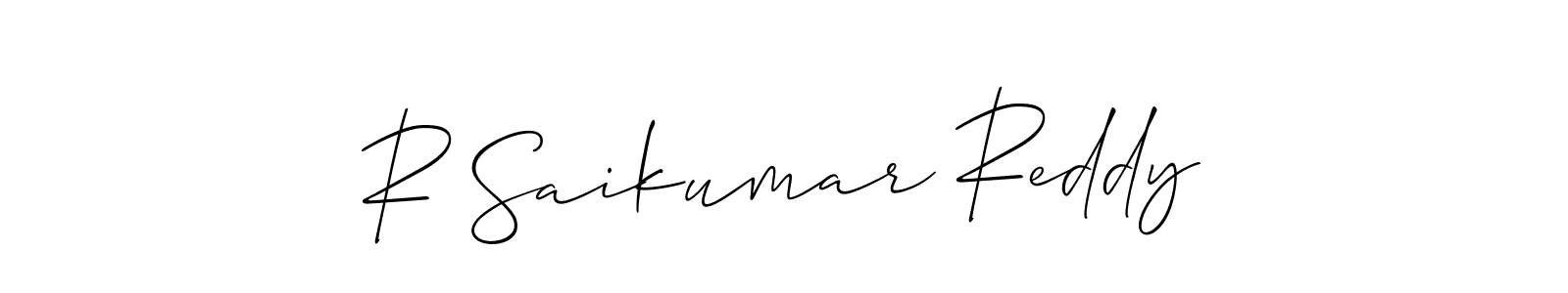 You should practise on your own different ways (Allison_Script) to write your name (R Saikumar Reddy) in signature. don't let someone else do it for you. R Saikumar Reddy signature style 2 images and pictures png