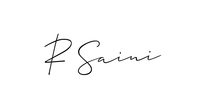 R Saini stylish signature style. Best Handwritten Sign (Allison_Script) for my name. Handwritten Signature Collection Ideas for my name R Saini. R Saini signature style 2 images and pictures png