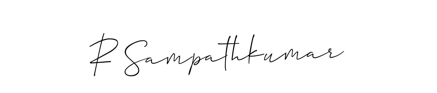 It looks lik you need a new signature style for name R Sampathkumar. Design unique handwritten (Allison_Script) signature with our free signature maker in just a few clicks. R Sampathkumar signature style 2 images and pictures png