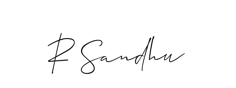 R Sandhu stylish signature style. Best Handwritten Sign (Allison_Script) for my name. Handwritten Signature Collection Ideas for my name R Sandhu. R Sandhu signature style 2 images and pictures png