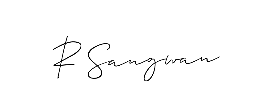 Design your own signature with our free online signature maker. With this signature software, you can create a handwritten (Allison_Script) signature for name R Sangwan. R Sangwan signature style 2 images and pictures png