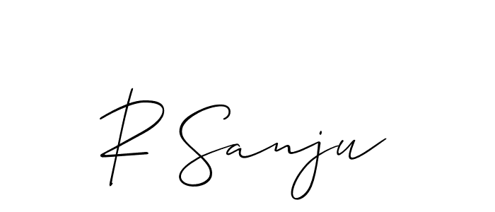 Make a beautiful signature design for name R Sanju. With this signature (Allison_Script) style, you can create a handwritten signature for free. R Sanju signature style 2 images and pictures png