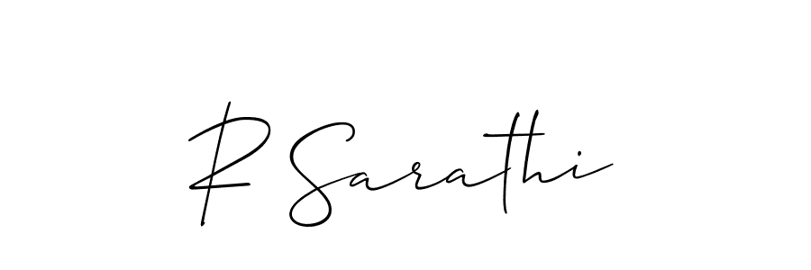 How to make R Sarathi name signature. Use Allison_Script style for creating short signs online. This is the latest handwritten sign. R Sarathi signature style 2 images and pictures png