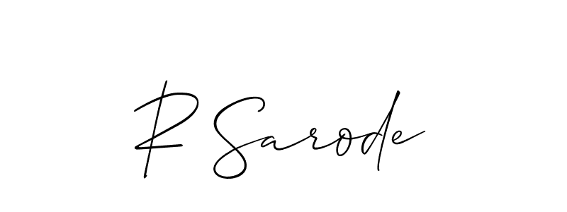 Allison_Script is a professional signature style that is perfect for those who want to add a touch of class to their signature. It is also a great choice for those who want to make their signature more unique. Get R Sarode name to fancy signature for free. R Sarode signature style 2 images and pictures png