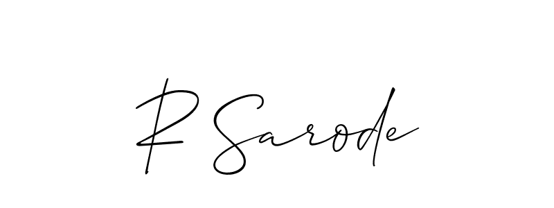 Also You can easily find your signature by using the search form. We will create R Sarode name handwritten signature images for you free of cost using Allison_Script sign style. R Sarode signature style 2 images and pictures png