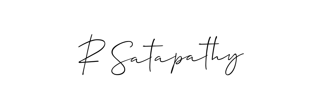 Create a beautiful signature design for name R Satapathy. With this signature (Allison_Script) fonts, you can make a handwritten signature for free. R Satapathy signature style 2 images and pictures png