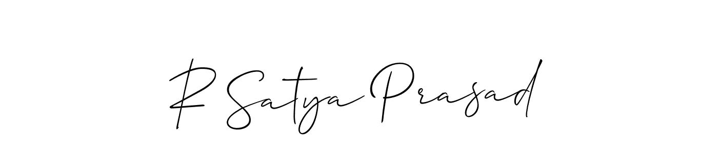 Use a signature maker to create a handwritten signature online. With this signature software, you can design (Allison_Script) your own signature for name R Satya Prasad. R Satya Prasad signature style 2 images and pictures png