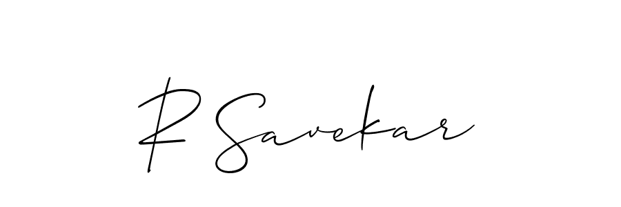 How to make R Savekar name signature. Use Allison_Script style for creating short signs online. This is the latest handwritten sign. R Savekar signature style 2 images and pictures png
