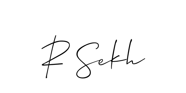 You should practise on your own different ways (Allison_Script) to write your name (R Sekh) in signature. don't let someone else do it for you. R Sekh signature style 2 images and pictures png