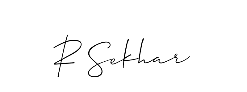 if you are searching for the best signature style for your name R Sekhar. so please give up your signature search. here we have designed multiple signature styles  using Allison_Script. R Sekhar signature style 2 images and pictures png