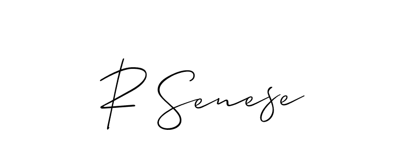 It looks lik you need a new signature style for name R Senese. Design unique handwritten (Allison_Script) signature with our free signature maker in just a few clicks. R Senese signature style 2 images and pictures png
