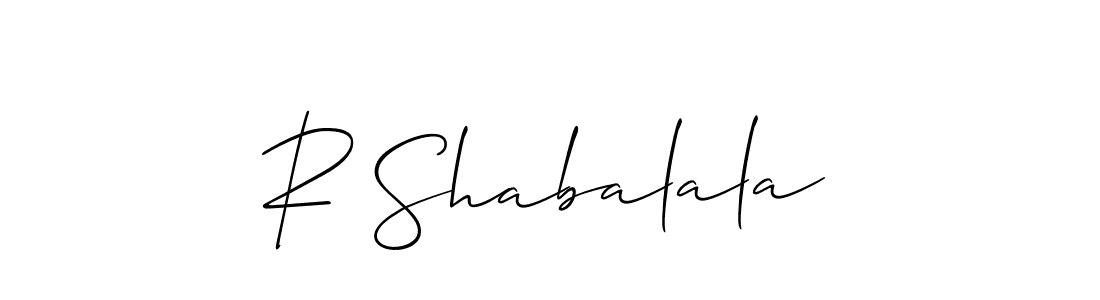 Also we have R Shabalala name is the best signature style. Create professional handwritten signature collection using Allison_Script autograph style. R Shabalala signature style 2 images and pictures png