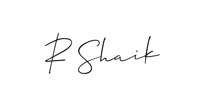 Make a short R Shaik signature style. Manage your documents anywhere anytime using Allison_Script. Create and add eSignatures, submit forms, share and send files easily. R Shaik signature style 2 images and pictures png