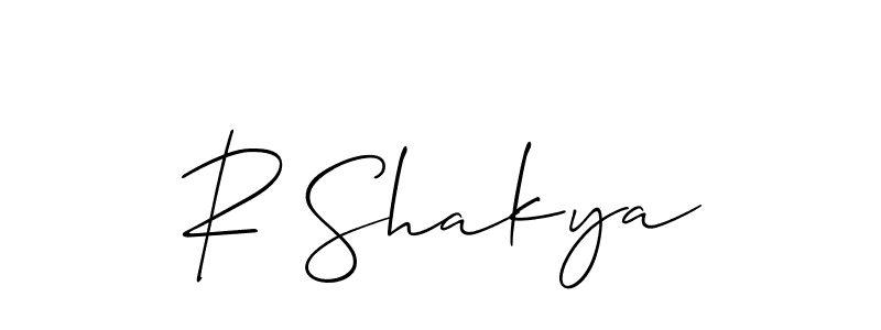 Allison_Script is a professional signature style that is perfect for those who want to add a touch of class to their signature. It is also a great choice for those who want to make their signature more unique. Get R Shakya name to fancy signature for free. R Shakya signature style 2 images and pictures png
