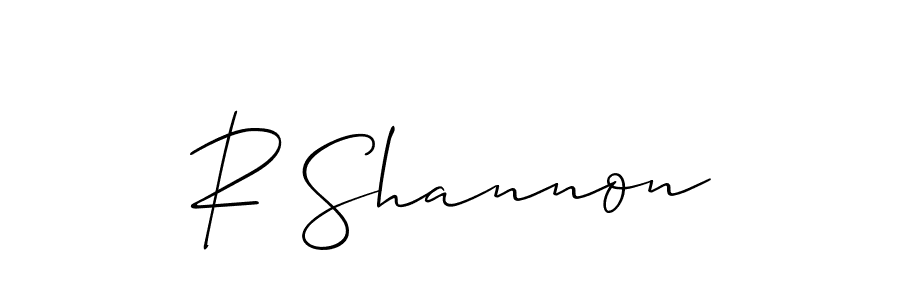 Use a signature maker to create a handwritten signature online. With this signature software, you can design (Allison_Script) your own signature for name R Shannon. R Shannon signature style 2 images and pictures png