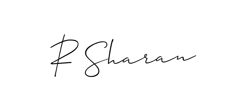 Design your own signature with our free online signature maker. With this signature software, you can create a handwritten (Allison_Script) signature for name R Sharan. R Sharan signature style 2 images and pictures png