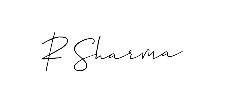 Use a signature maker to create a handwritten signature online. With this signature software, you can design (Allison_Script) your own signature for name R Sharma. R Sharma signature style 2 images and pictures png