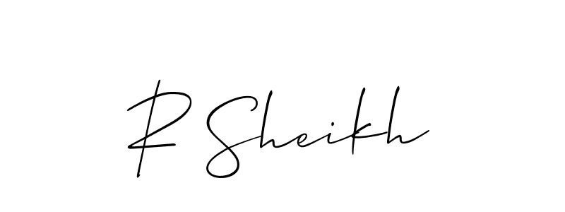 Create a beautiful signature design for name R Sheikh. With this signature (Allison_Script) fonts, you can make a handwritten signature for free. R Sheikh signature style 2 images and pictures png