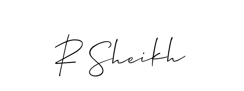 You should practise on your own different ways (Allison_Script) to write your name (R Sheikh) in signature. don't let someone else do it for you. R Sheikh signature style 2 images and pictures png
