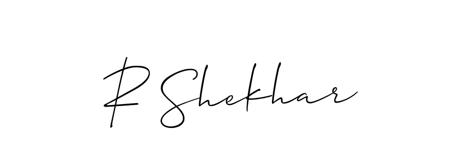 Design your own signature with our free online signature maker. With this signature software, you can create a handwritten (Allison_Script) signature for name R Shekhar. R Shekhar signature style 2 images and pictures png