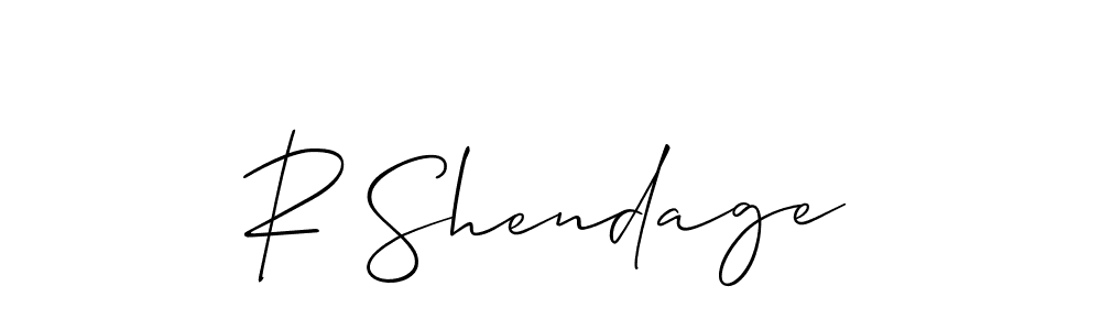 How to make R Shendage signature? Allison_Script is a professional autograph style. Create handwritten signature for R Shendage name. R Shendage signature style 2 images and pictures png