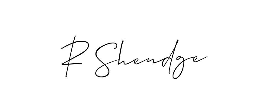 Use a signature maker to create a handwritten signature online. With this signature software, you can design (Allison_Script) your own signature for name R Shendge. R Shendge signature style 2 images and pictures png