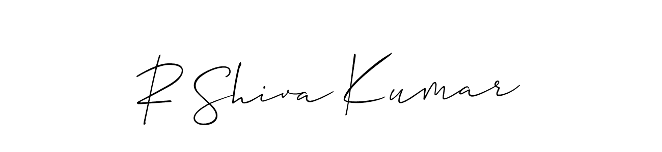 Design your own signature with our free online signature maker. With this signature software, you can create a handwritten (Allison_Script) signature for name R Shiva Kumar. R Shiva Kumar signature style 2 images and pictures png