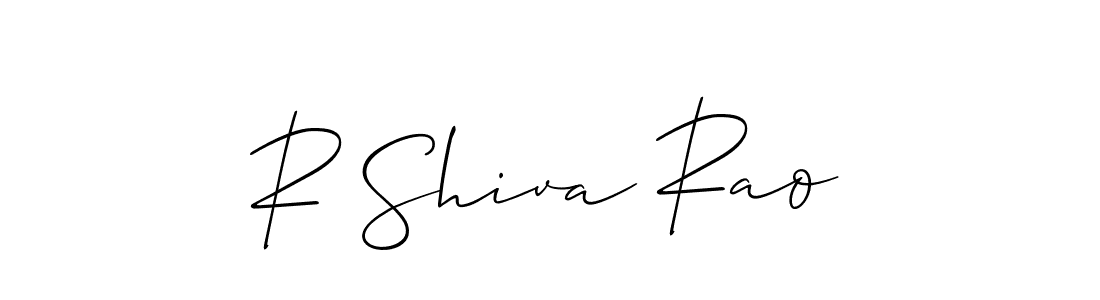 You should practise on your own different ways (Allison_Script) to write your name (R Shiva Rao) in signature. don't let someone else do it for you. R Shiva Rao signature style 2 images and pictures png
