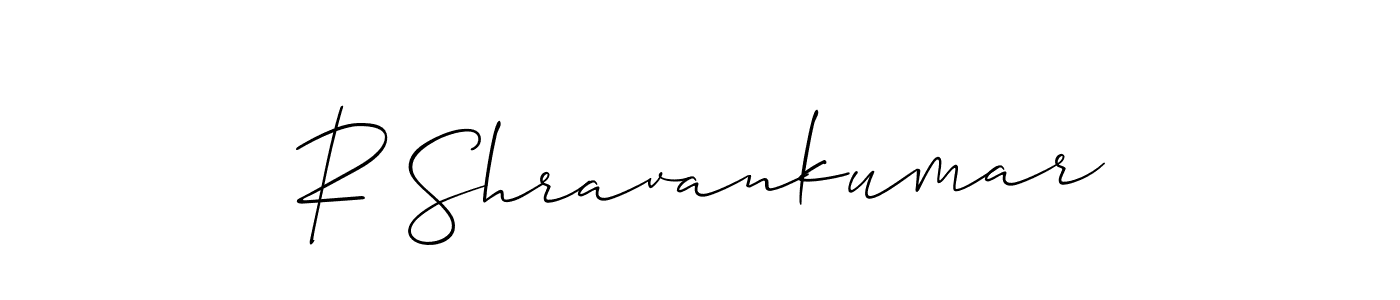 Make a beautiful signature design for name R Shravankumar. With this signature (Allison_Script) style, you can create a handwritten signature for free. R Shravankumar signature style 2 images and pictures png