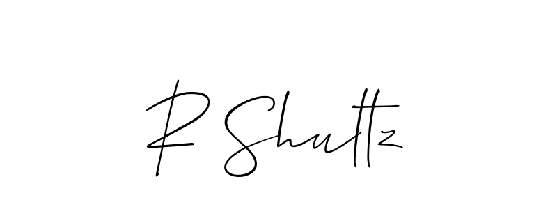 You should practise on your own different ways (Allison_Script) to write your name (R Shultz) in signature. don't let someone else do it for you. R Shultz signature style 2 images and pictures png