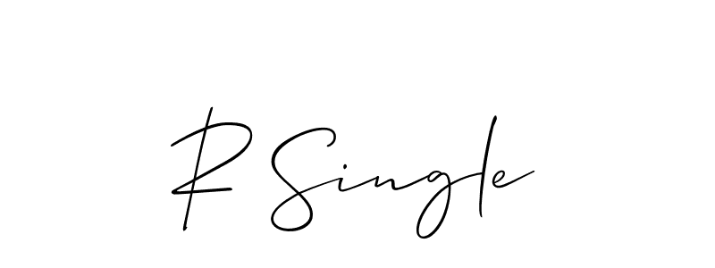 Use a signature maker to create a handwritten signature online. With this signature software, you can design (Allison_Script) your own signature for name R Single. R Single signature style 2 images and pictures png