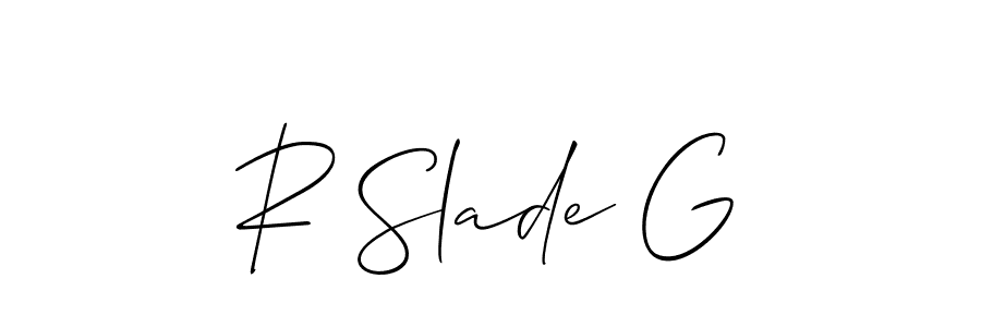 It looks lik you need a new signature style for name R Slade G. Design unique handwritten (Allison_Script) signature with our free signature maker in just a few clicks. R Slade G signature style 2 images and pictures png