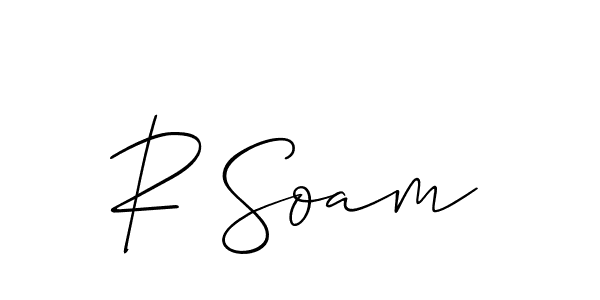 How to make R Soam signature? Allison_Script is a professional autograph style. Create handwritten signature for R Soam name. R Soam signature style 2 images and pictures png