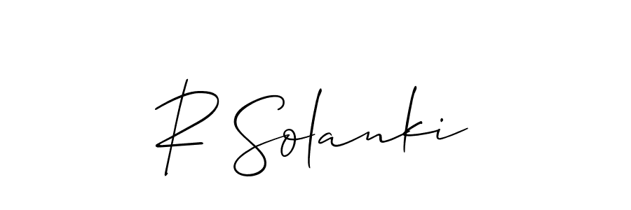 How to make R Solanki signature? Allison_Script is a professional autograph style. Create handwritten signature for R Solanki name. R Solanki signature style 2 images and pictures png